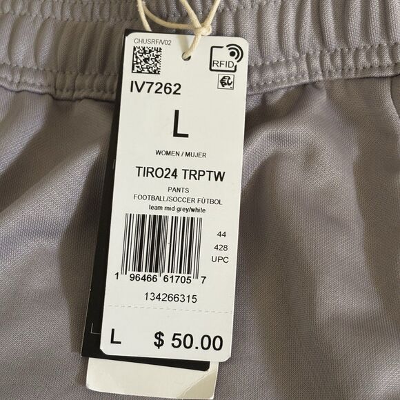 Adidas Tiro 24 Women's Large Regis RU Soccer Patch Zip Ankle Pants Gray Athletic - Picture 8 of 12